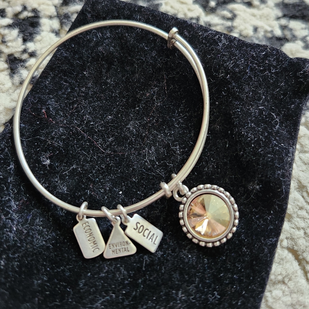 Silver Charm Bangle Bracelet